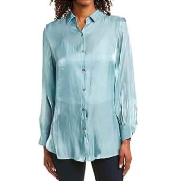Vince Camuto Womens Iridescent Button Up Shirt Size Small - Picture 1 of 9